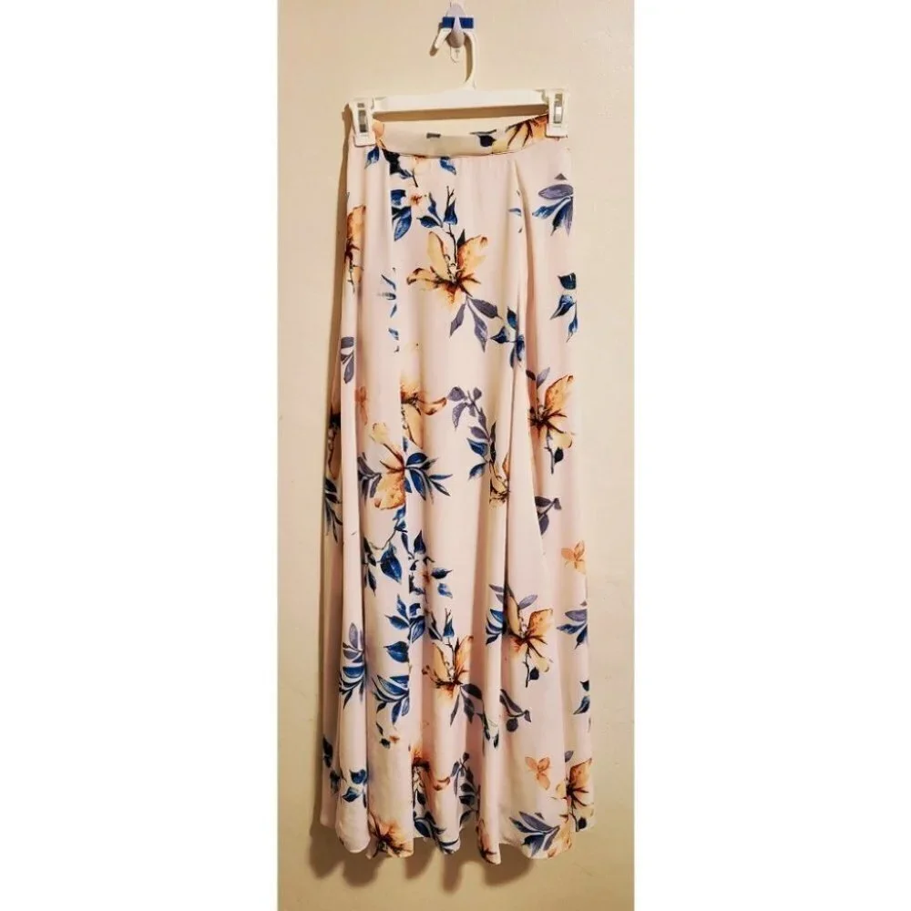 Mutli-Floral Print Midi Skirt by Lulus (size XS)